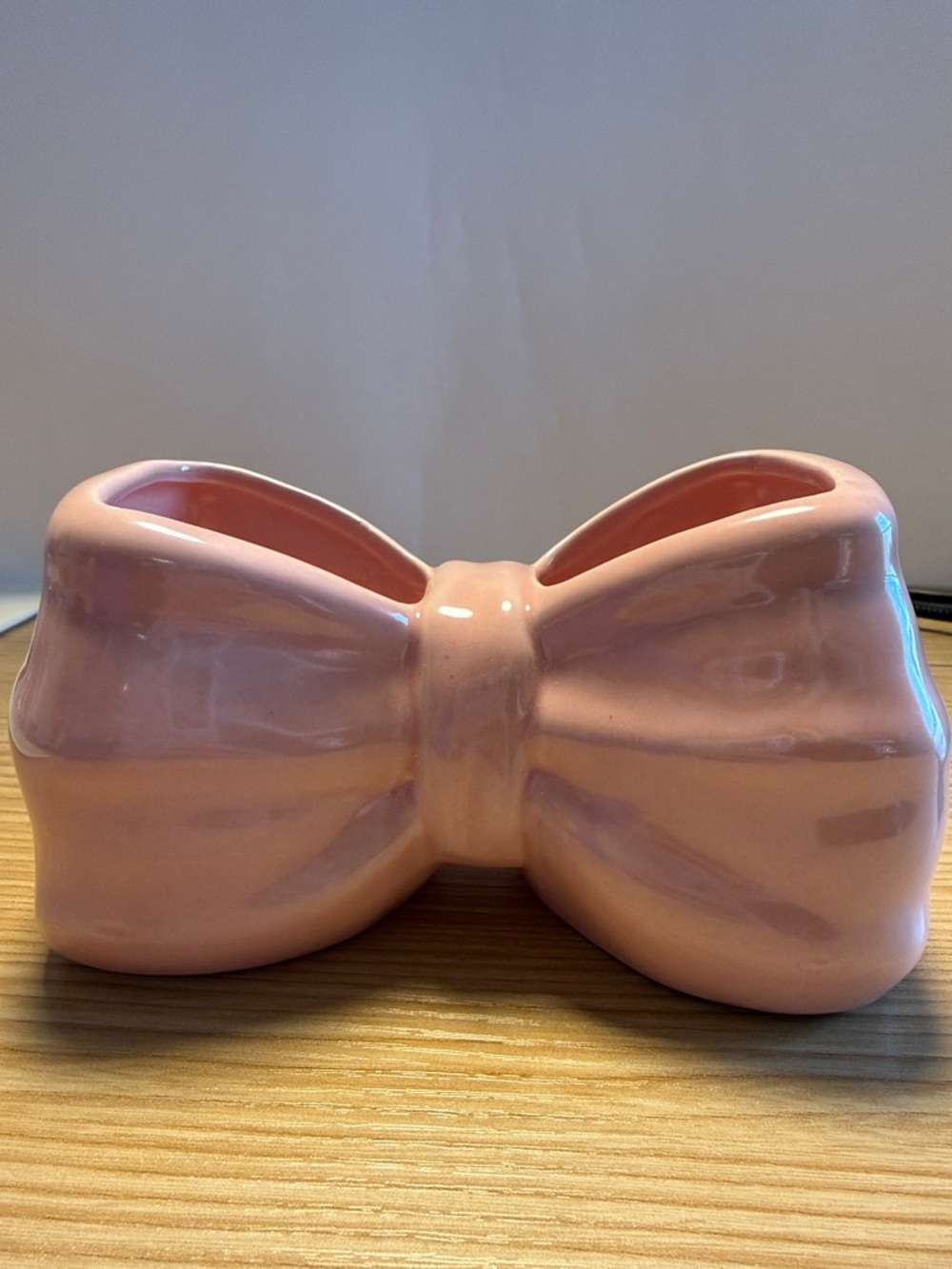 Pink Ceramic Bow Planter